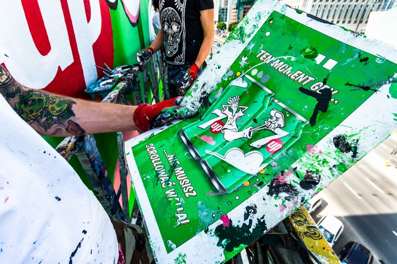 Advertising mural 7Up Fido Dido for PepsiCo brand in Warsaw | 7Up | Portfolio