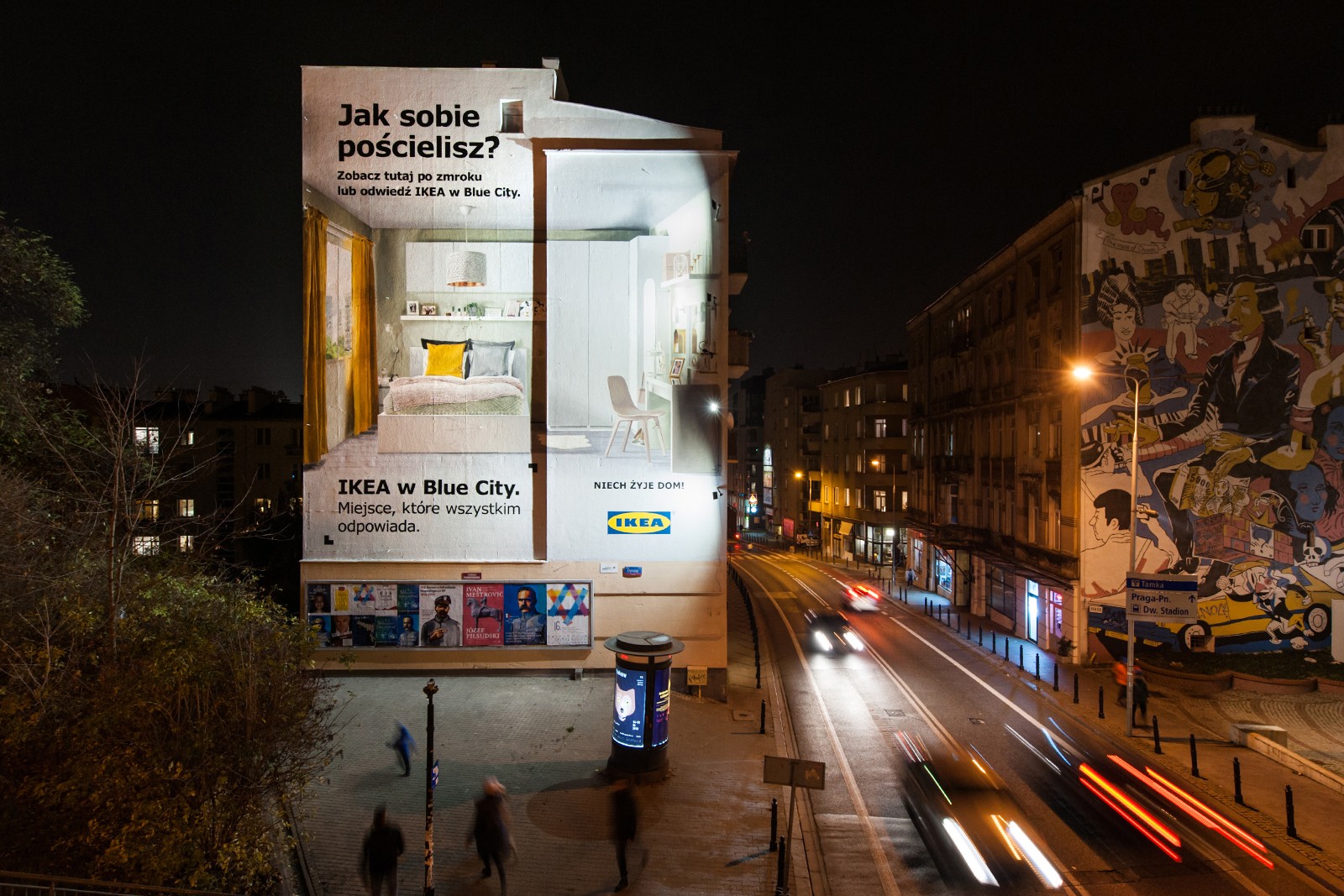 Advertising mural for IKEA at the 36 Tamka street in Warsaw | NIECH ŻYJE DOM! | Portfolio