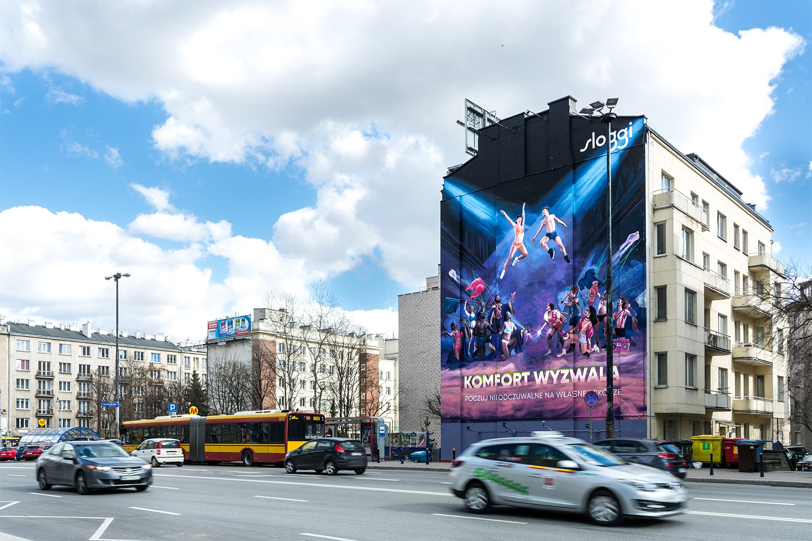 Advertising mural for Sloggi brand in Warsaw | Liberating true comfort | Portfolio