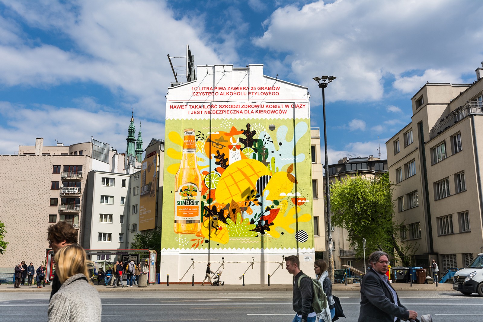 Advertising mural for Somersby Mango Lime next to Politechnika metro station | Somersby Mango & Lime | Portfolio