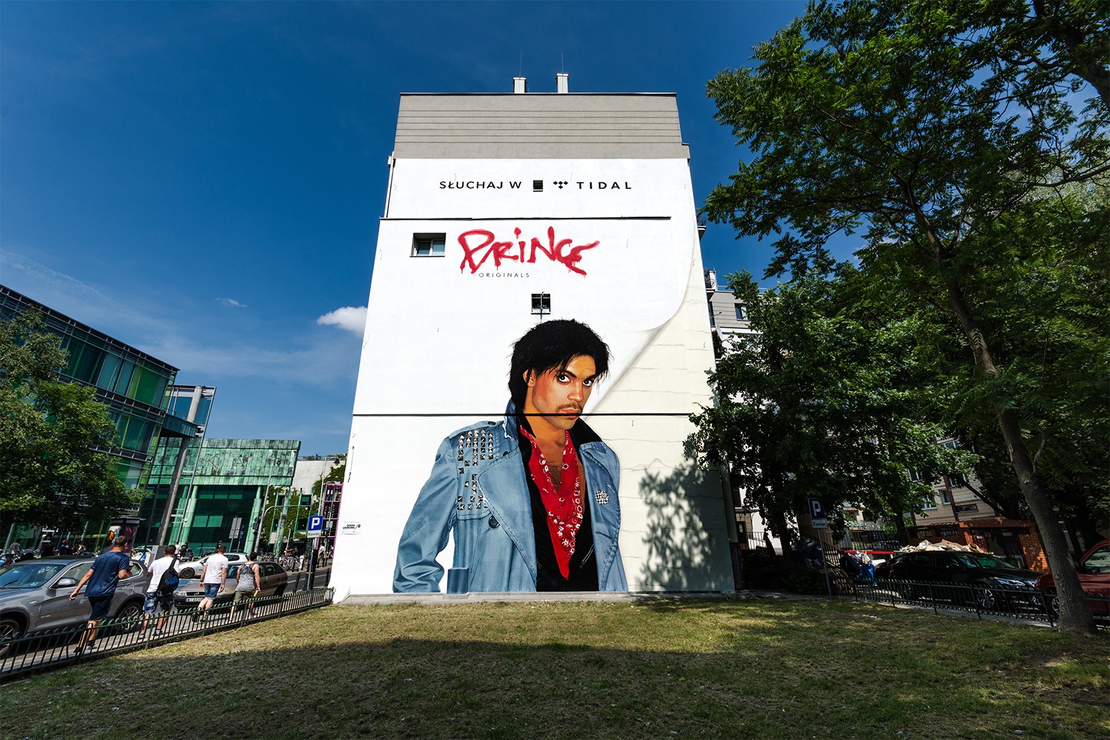 Advertising mural promoting the Prince album for the Tidal client in Warsaw | Tidal x Prince | Portfolio