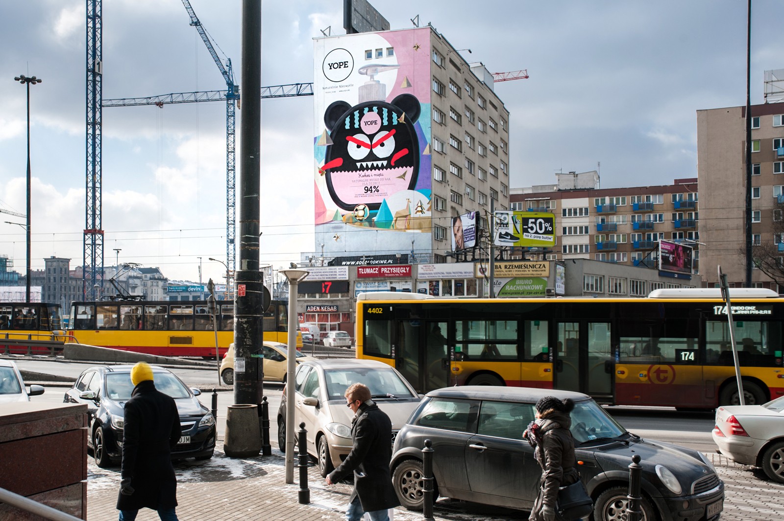 An advertising mural on chmielna 98 in Warsaw | YOPE | Portfolio