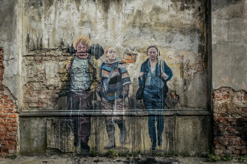 Deszczowy mural postaci z serialu The Rain na zlecenie Netflixa Kraków | The Rain  | Portfolio