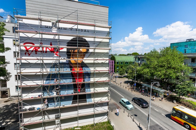 Graffiti advertisement for Tidal x Prince Dobra 53 street in Warsaw | Tidal x Prince | Portfolio