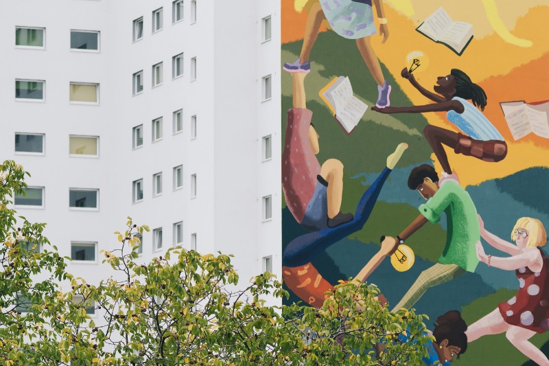 Konkursowy mural na budynku domu studenckiego we Wrocławiu.jpg | Akademik Depot | Portfolio