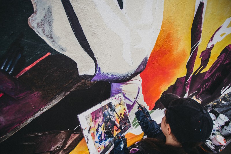 Malowanie muralu reklamującego Rage 2 dla marki Cenega w Krakowie | Rage 2 | Portfolio