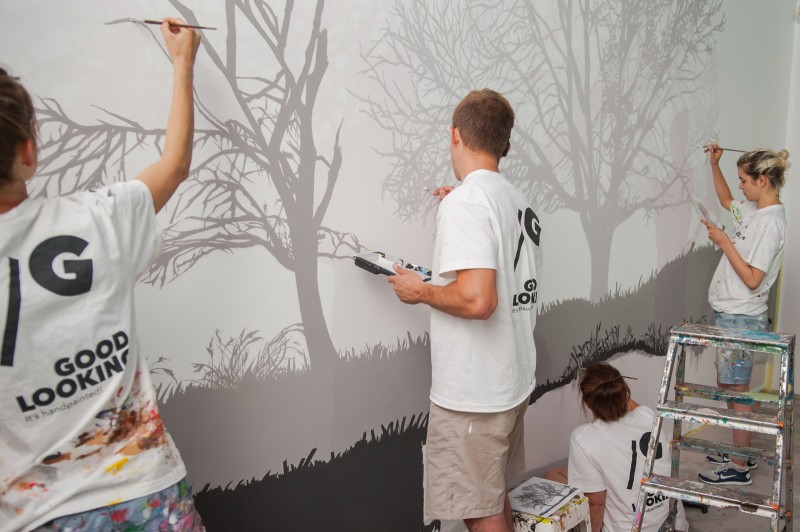 Malowanie ręczne Wiedźmina na ścianach siedziby CD Projekt | Malowanie dla CD Project - Wiedźmin | Portfolio
