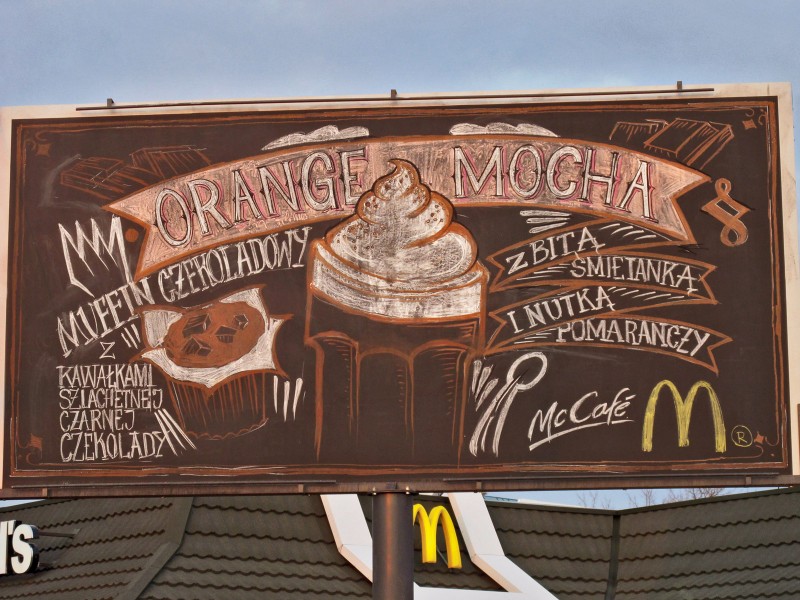 McDonald's Polen Mit der Kreide gemaltes Mural in Warschau | Kreidegemaltes Menü | Portfolio
