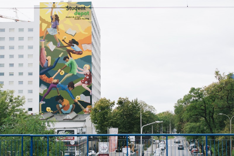 Modern and unique student housing mural.jpg | Akademik Depot | Portfolio