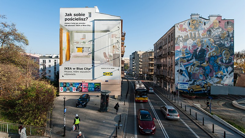 Mural 3d NIECH ŻYJE DOM dla IKEA przy ul. Tamka 36 | NIECH ŻYJE DOM! | Portfolio