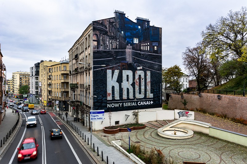 Król mural on Tamka 37 street in Warsaw | Król | Portfolio