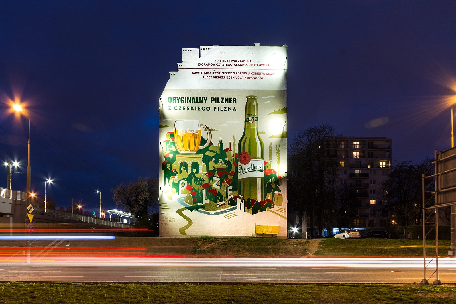 Mural Pilsner Urquell at the 81 Bema street in Warsaw | Original pilsner from Czech Pilsen | Portfolio