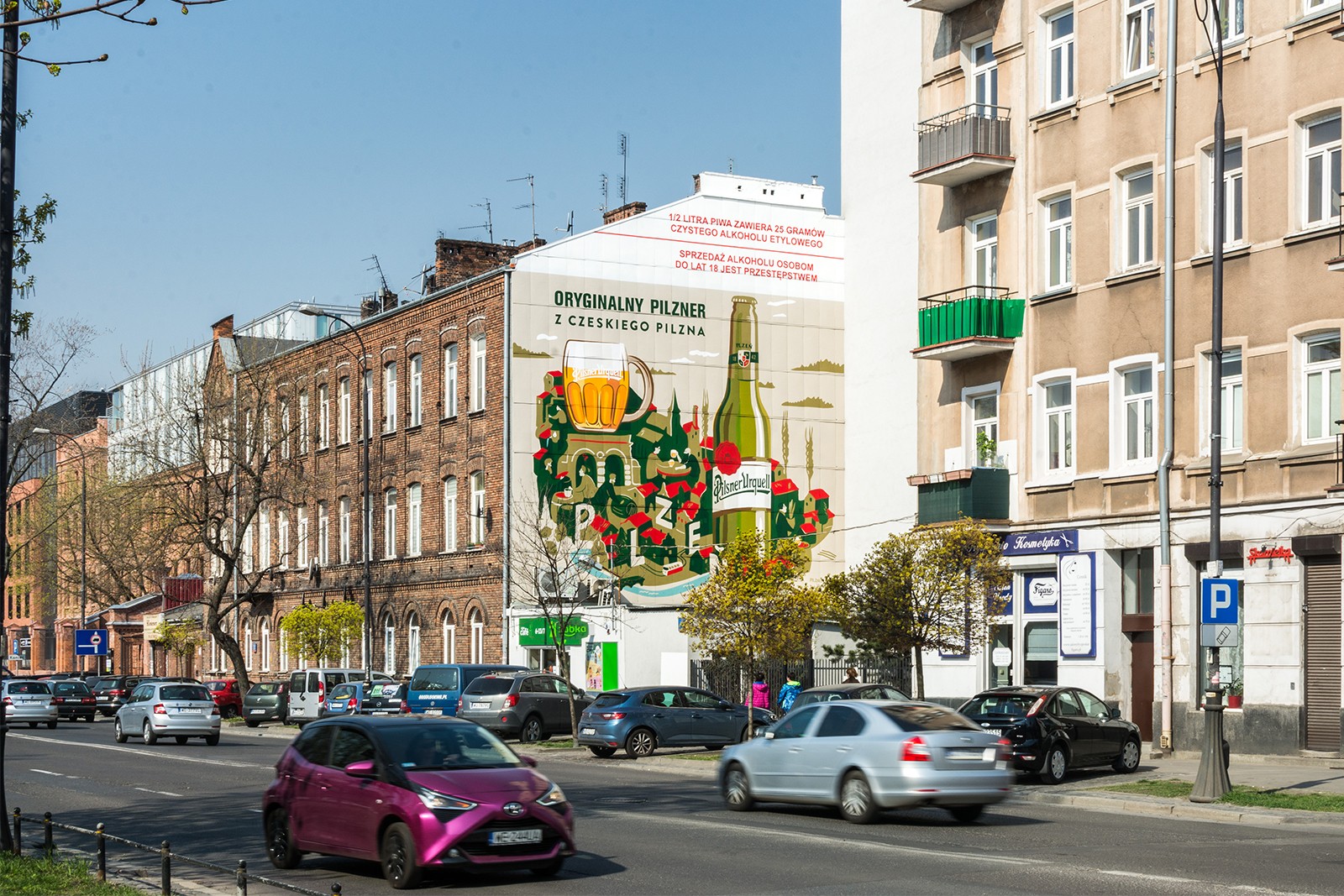 Mural Pilsner Urquell przy ulicy Ząbkowskiej w Warszawie | Oryginalny pilzner z czeskiego Pilzna | Portfolio