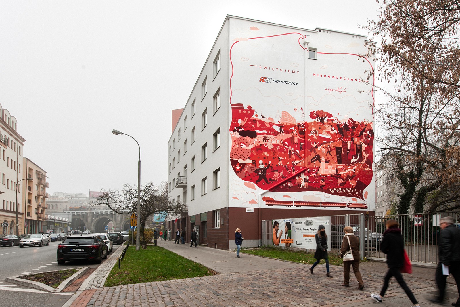 Mural Polska w pigułce dla klienta PKP Intercity w Warszawie | Świętujemy Niepodległość | Portfolio