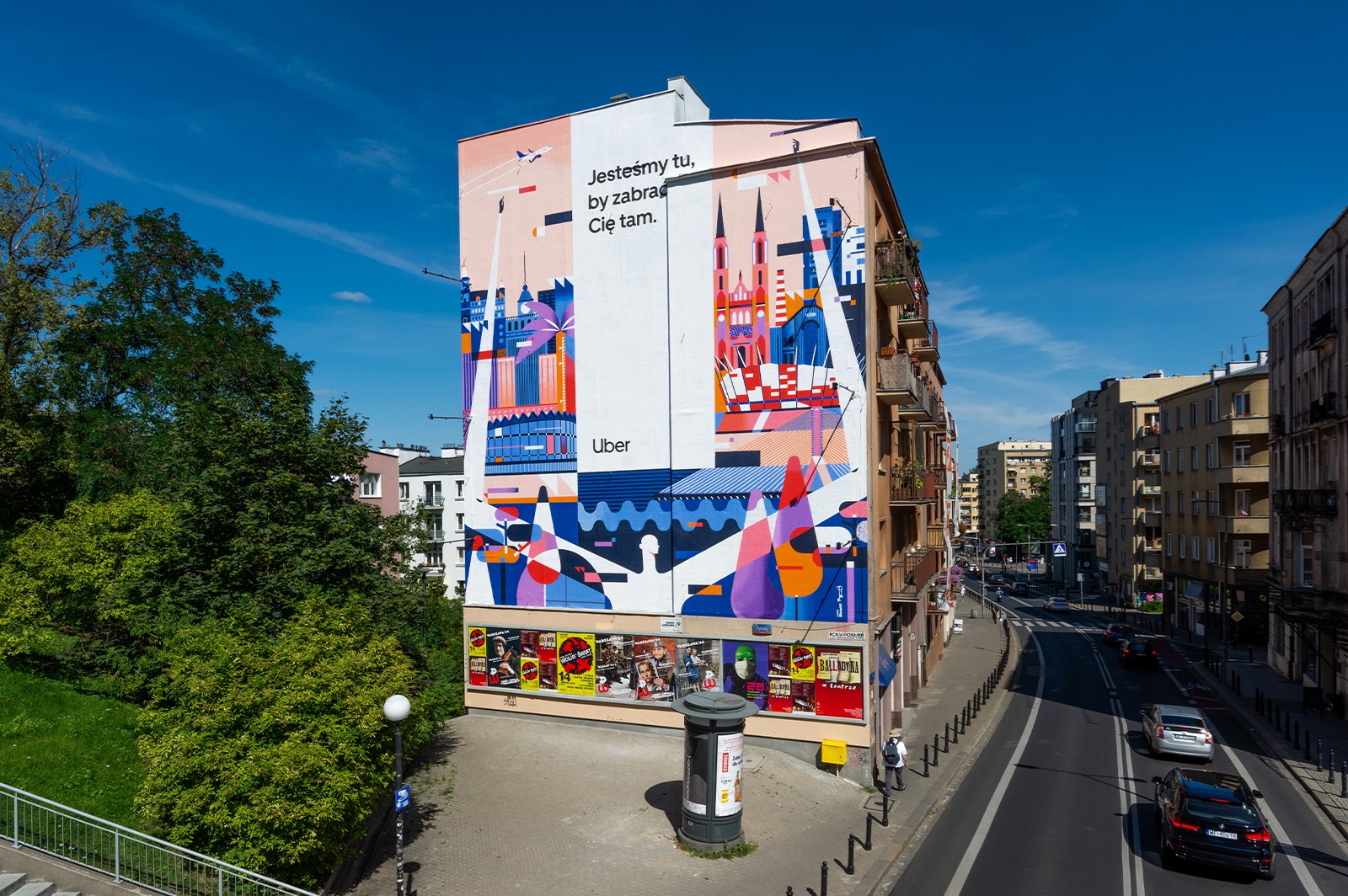 Uber mural on Tamka street in Warsaw | Jesteśmy tu, by zabrać Cię tam. | Portfolio