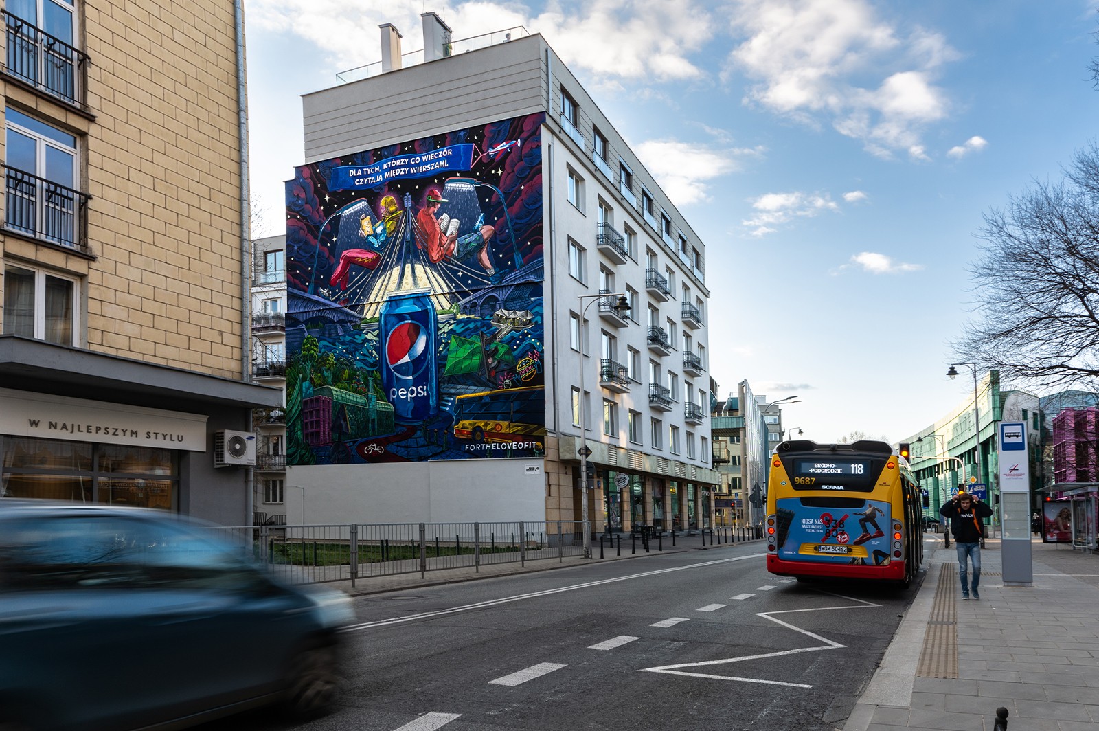 Mural artystyczny PepsiCO na ulicy Dobrej w Warszawie | #FORTHELOVEOFIT | Portfolio