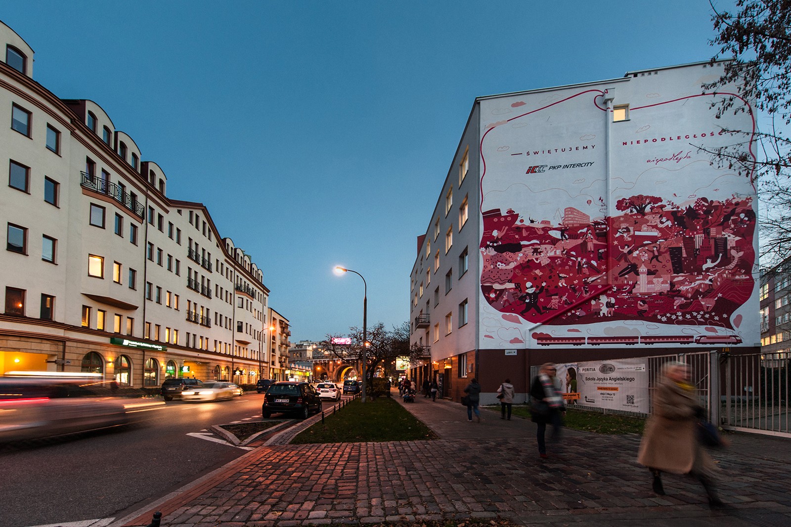 Mural artystyczny z okazji 100 lat niepodległości Polski dla klienta PKP Intercity | Świętujemy Niepodległość | Portfolio