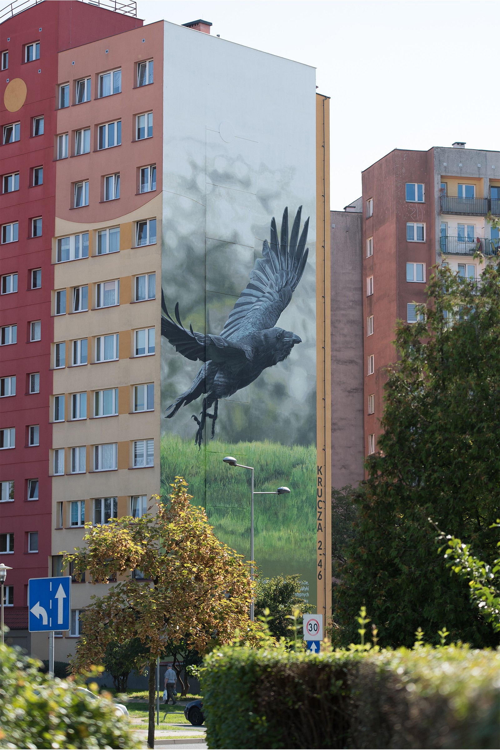 Mural fotorealistyczny ul. Krucza w Lubinie | Kampania informacyjno-edukacyjna  | Portfolio