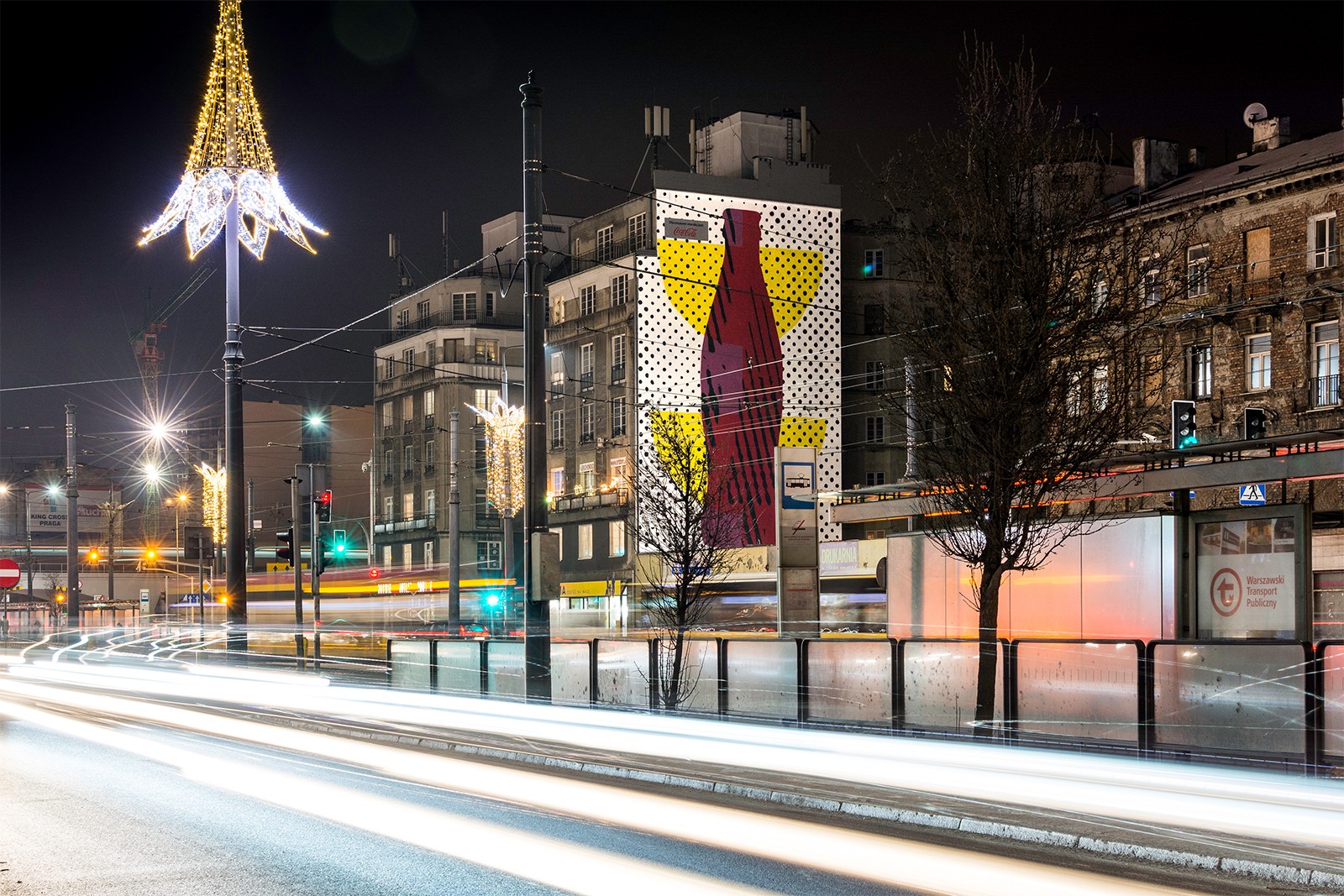 Mural of Coca Cola on the building at the 15 Targowej street in Warsaw | The icon returns | Portfolio