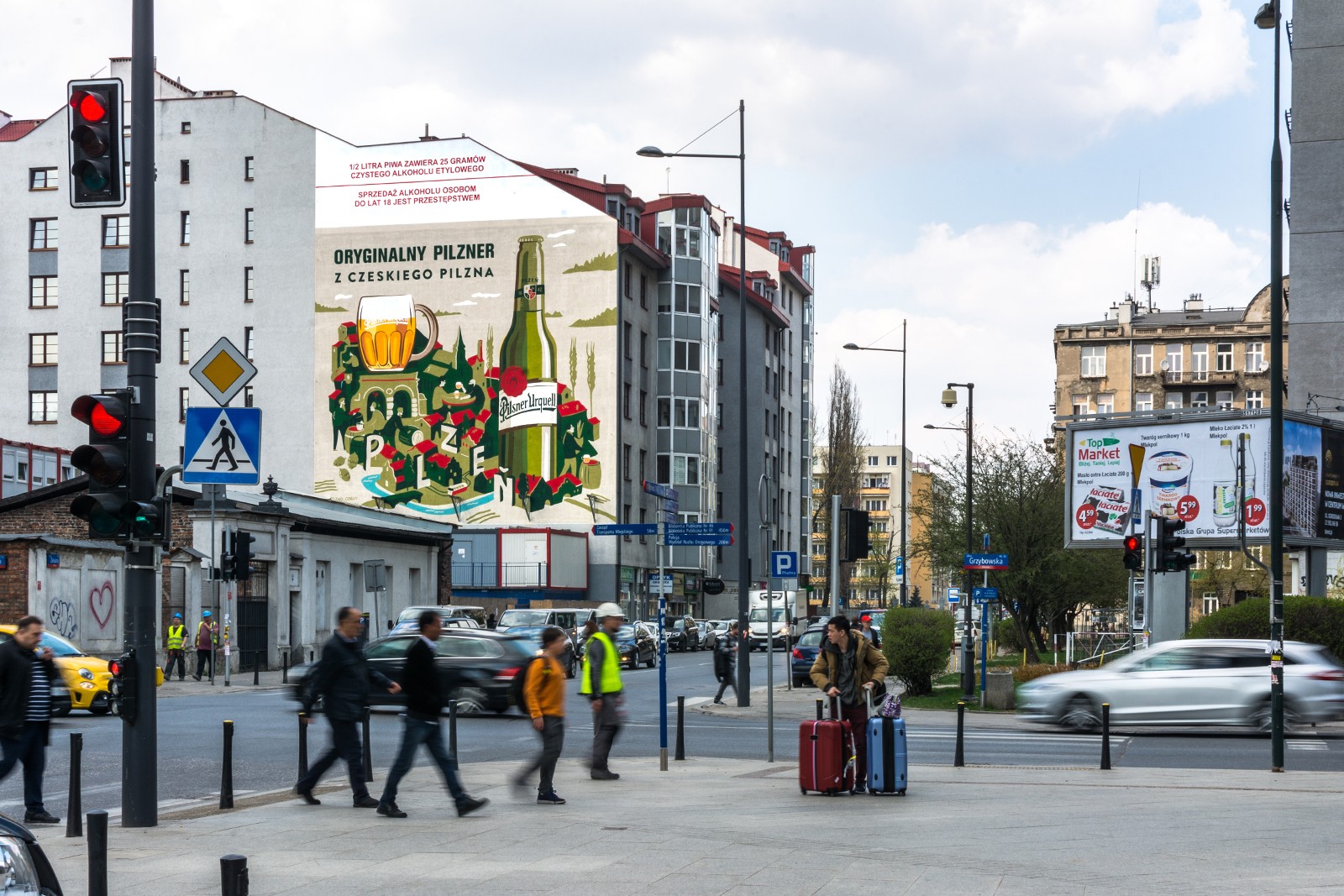 Mural of beer Pilsner Urquell on the Zelazna in Warsaw | Original pilsner from Czech Pilsen | Portfolio