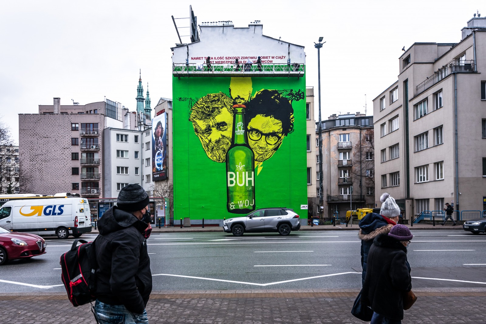 Mural reklamowy BUH w Warszawie | UWOLNIJ BUHA | Portfolio