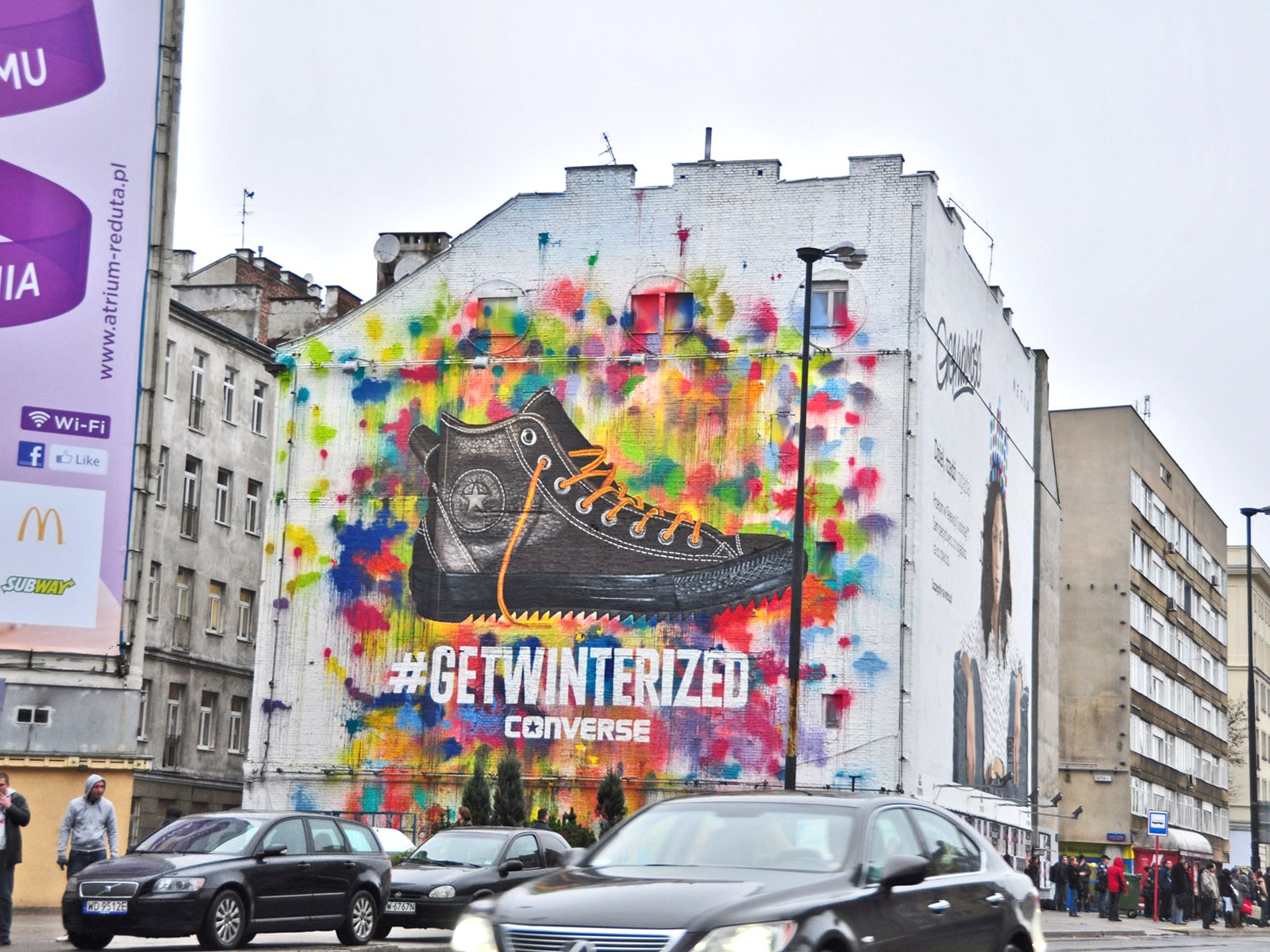 Mural reklamowy Converse getwinterized - Warszawa ul. Polna 40 | malowanie nietypowych reklam | Portfolio