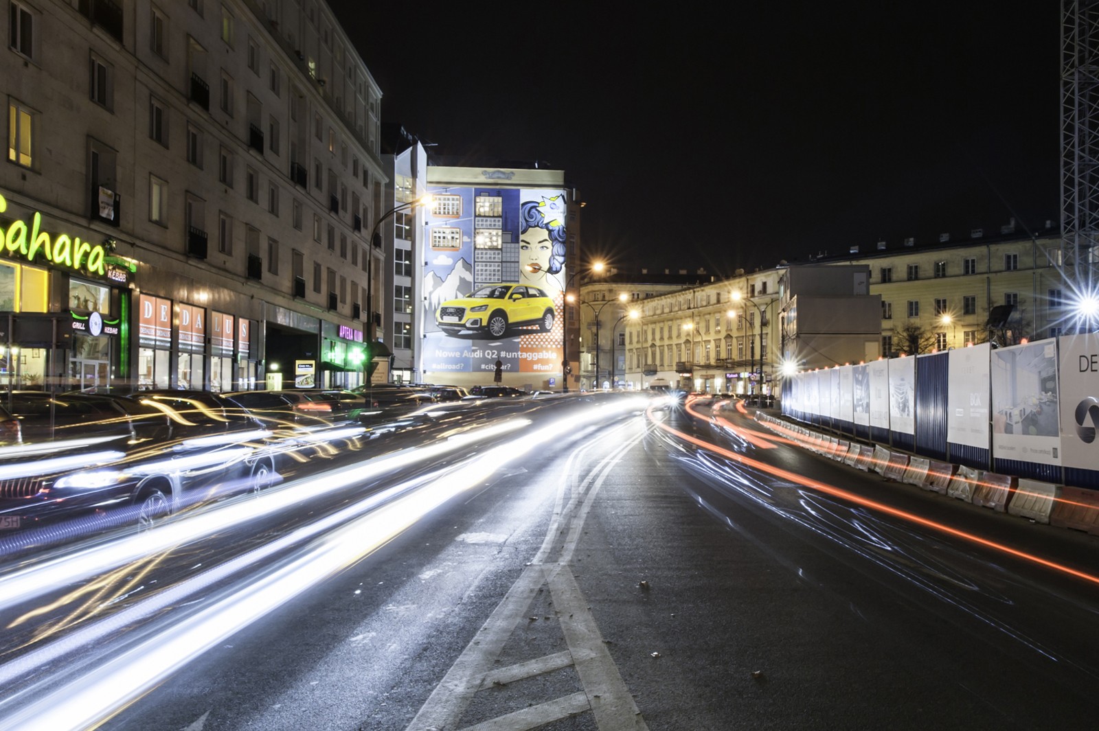 Mural reklamowy dla Audi Q2 w Warszawie na Brackiej | Audi Q2 | Portfolio