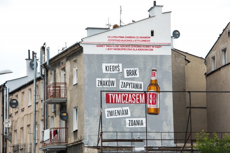 Mural reklamowy w Lublinie dla EB przy ul. Browarnej 1 | Tymczasem EB | Portfolio