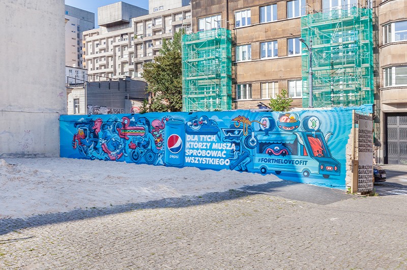 Murale artystyczne dla PepsiCo w Łodzi | #FORTHELOVEOFIT | Portfolio