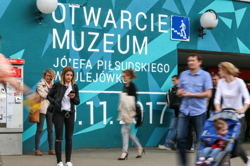 Museum of Jozef Pilsudski opening in Sulejowek mural Centrum subway station | 80th anniversary of Jozef Pilsudski death | Portfolio