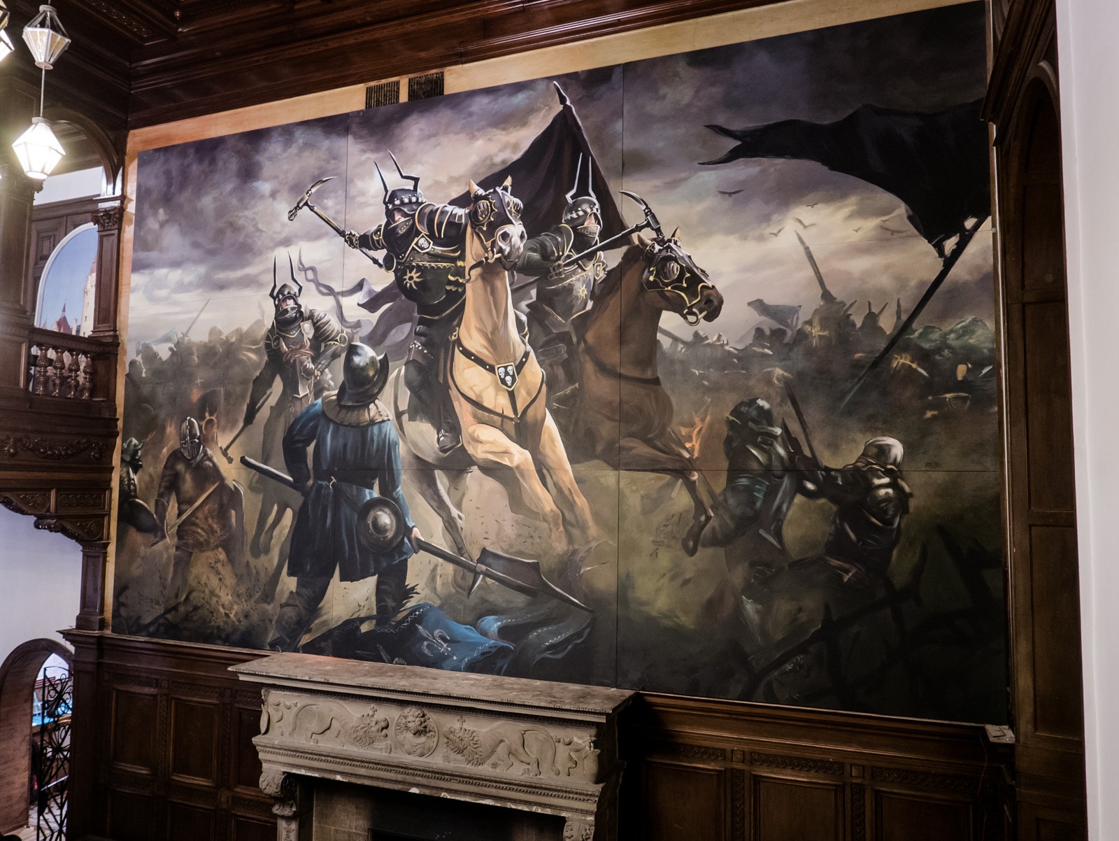 Picture above the fireplace at the Castle in Moszna depicting the scene from The Witcher | Wiedźmin - Pałac w Mosznej | Portfolio