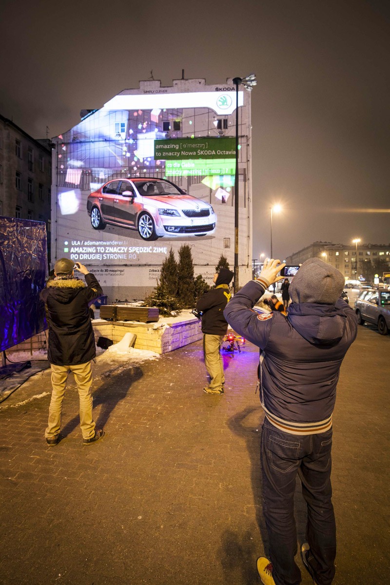 Politechnika Polna w Warszawie 3D mapping Skoda Octavia Amazing | 3D mapping reklama Amazing Nowa Skoda Octavia | Portfolio