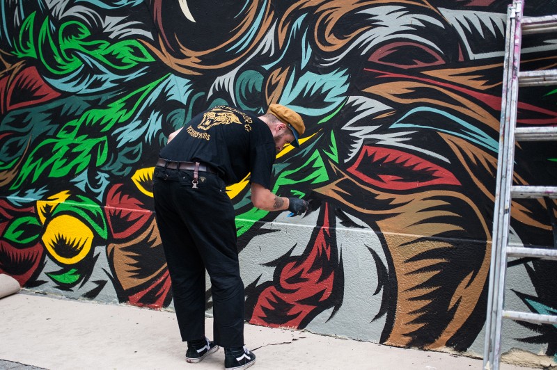 Powstający na pawilonach mural projektu artysty Swanski dla Sprite | #RFRSH_CITY | Portfolio