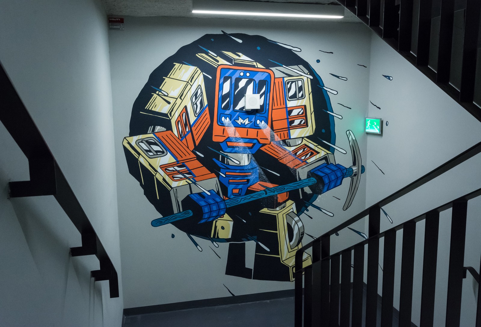 Projekt polskiego grafika namalowany w budynku Q22 dla Deloitte | Malowanie na zlecenie Deloitte | Portfolio