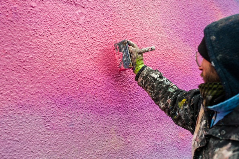 Ręczne malowanie muralu reklamowego za pomocą pędzli | I love You Cindy | Portfolio