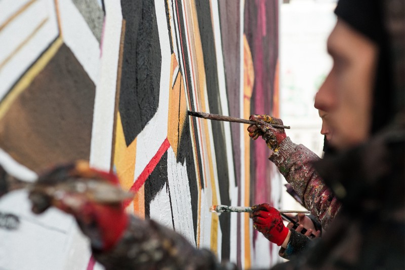 Ręcznie malowana grafika ścienna w centrum Warszawy | Imagination Day Cannes Lions | Portfolio