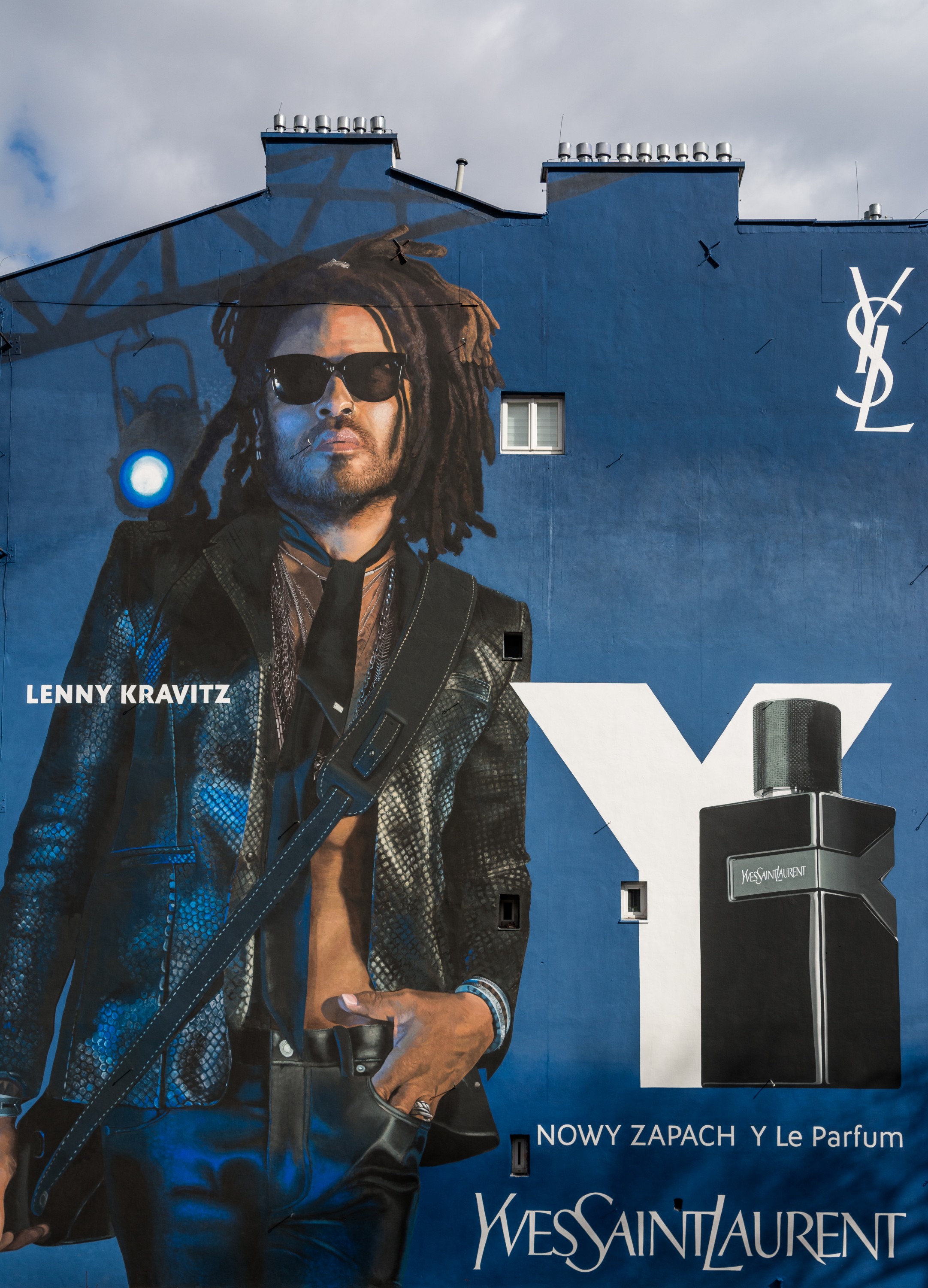 Ręcznie malowana reklama perfum Yves Saint Laurent | Lenny Kravitz | Portfolio