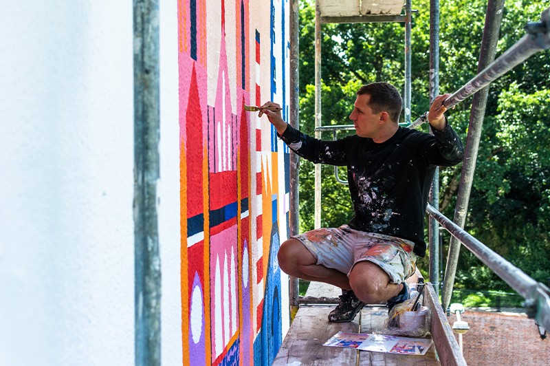 Ręcznie malowany mural dla Uber | Jesteśmy tu, by zabrać Cię tam. | Portfolio