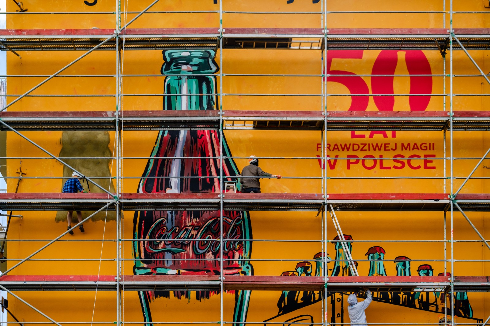 Large format Coca-Cola Retro advertisment în Katowice | 50 lat prawdziwej magii w Polsce (retro) | Portfolio