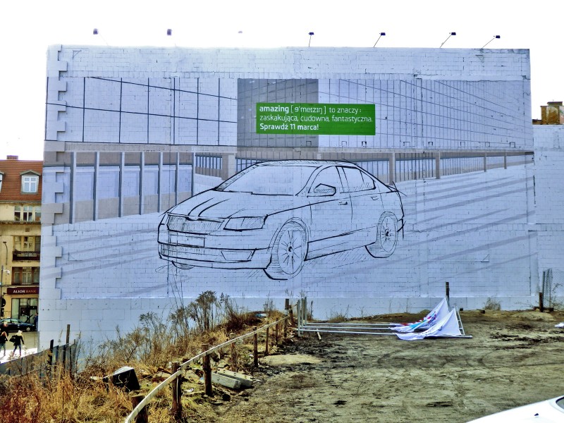 Skoda Octavia Amazing kampania muralowa  | 3D mapping reklama Amazing Nowa Skoda Octavia | Portfolio