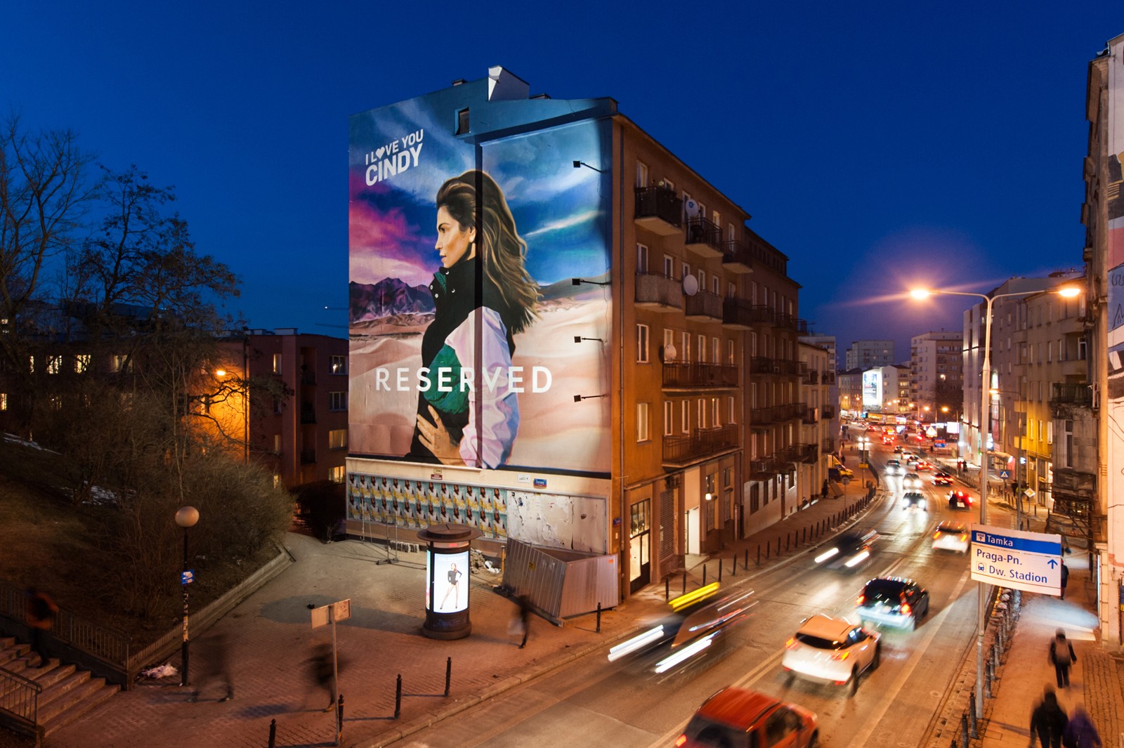 Tamka na warszawskim Powiślu mural reklamowy na zlecenie Reserved | I love You Cindy | Portfolio