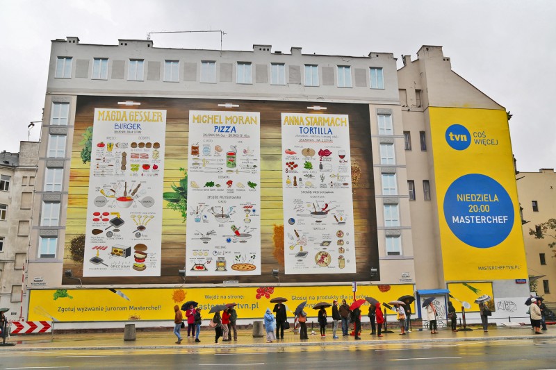 Large format painting fot TVN station in Warsaw Polna street near Politechnika subway station Masterchef | Masterchef | Portfolio